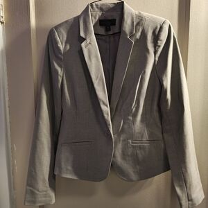 Worthington Light Gray Single-Button Tailored Blazer